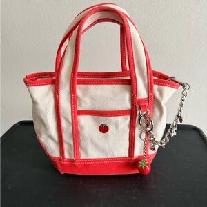 Madden Girl canvas tote purse with matching charms and zipper pouch